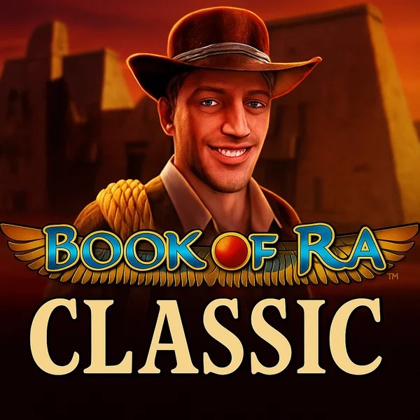 Book of Ra Classic casino game by Novomatic – featured logo at Robocat Casino