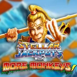 Official Jackpots logo: Stellar Jackpots with More Monkeys by Lightning Box Game at Robocat Casino