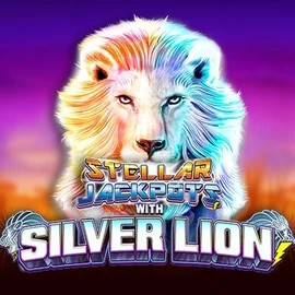 Stellar Jackpots with Silver Lion logo – Jackpots by Lightning Box Game at Robocat Casino